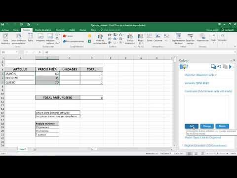 Solver in Microsoft Excel 2016
