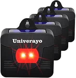 Coyote Deterrent Solar Predator Control Light Deer Repellent Device for Nighttime Animal Fox Skunk Raccoon Repeller for Outdoor Garden Yard Chicken Coop 4 Pack