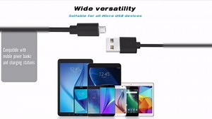 Micro USB Cable 3ft Charging Cord 1Pack Bulk Black,Fast Charging Cable, High Speed Data Transfer Cable, Android Phone Cable for Samsung Galaxy S7 Edge S6 S5 and More