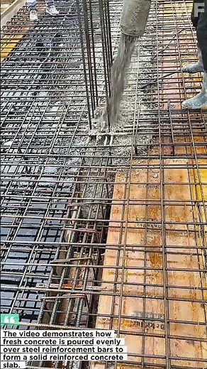 Concrete Pouring Process on Reinforced Steel Slab | Strong and Durable Construction Method