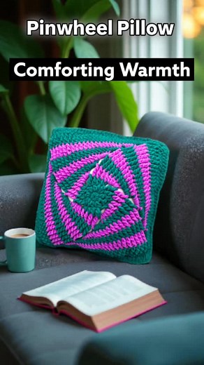 Comfort and style with Pinwheel Pillow 💚💜 Crochet pattern: https://handmadebyraine.com/pinwheel-pillow/#google_vignette Happy crocheting! #crochet #crochetpattern #crochetpattern #crochethomedecor #crochetpillow #crochetpinwheel #handmadebyraine | handmadebyraine