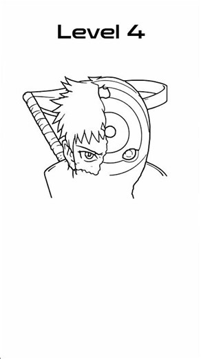 How to Draw Obito | 6 Levels 🌀👁️ #Shorts #obito