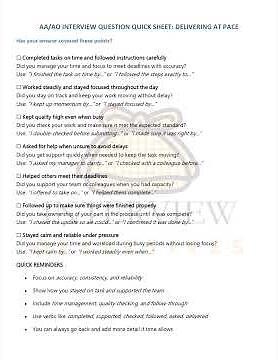 How to Answer "Delivering at Pace" Questions | AA/AO Civil Service UK Interview | Quick Sheet