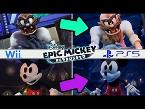 Epic Mickey Rebrushed Gameplay First Level Comparison (PS5 & Wii)