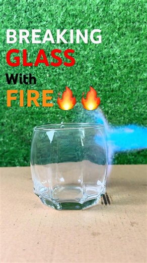 Glass shatters from temperature shock 💥 #experiment #satisfying #science