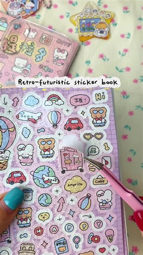 Cartoon Pattern Sticker Book, 16 Sheets Cute Cartoon Sticker Book, DIY Decorative Sticker for Scrapbooking, Journaling, Gift Wrapping