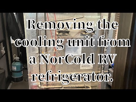 Removing the cooling unit from a NorCold 2118 RV refrigerator.