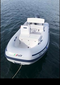 AB Mares Inflatable Hard Bottom Center Console Boat With Engine EUC | eBay