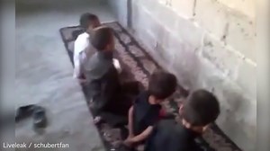 Chilling footage show youngsters pretend to be shot by IS