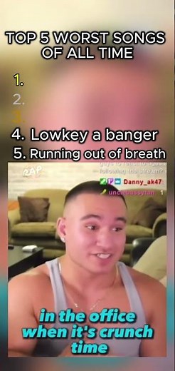 Top 5 worst songs of all time.
