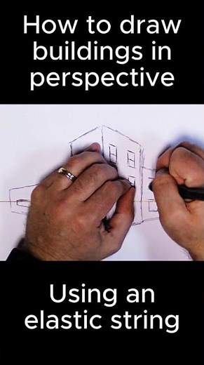 How to draw buildings in perspective using an elastic string