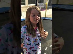 Taylor videoing on the trampoline