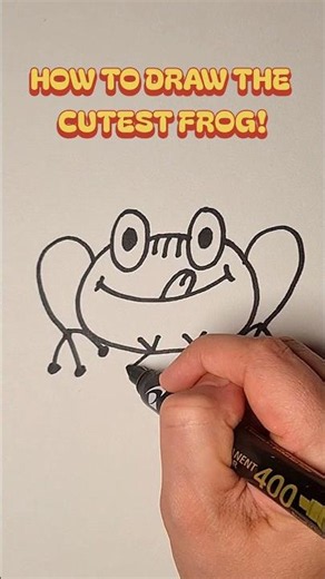 I Drew the CUTEST Frog Ever… and It's So Easy! 🐸💚 #Shorts #Drawing #EasyArt #CuteDrawing
