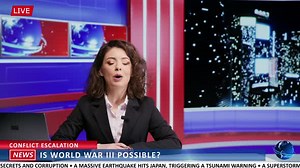 Newscaster Reveals World Conflict