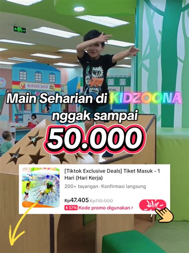Kapan lagi bisa main seharian di KIDZOONA nggak sampai 50.000 🎫🤩 langsung aja cek promonya di tag lokasi nya ya! #kidzoona #promokidzoona #playground #tempatbermain #wahana