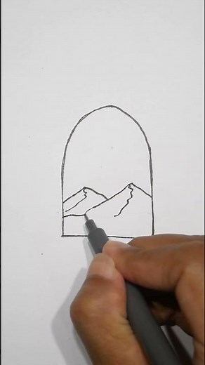 Day 28 - Minimalist Mountain View Drawing