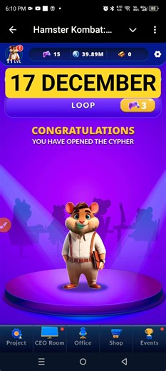 Hamster Kombat Dev Game Daily Cipher 17 December | Hamster Kombat Daily Cipher Code | Daily Combo