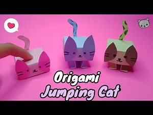 Origami Jumping Cat - Paper Cat - Easy Paper Craft || Tutorials