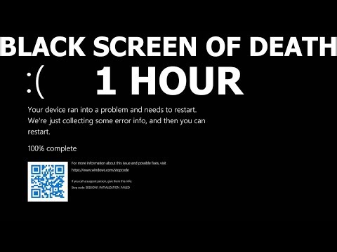 Windows 11 BLACK Screen of Death REAL COUNT BSOD 1 hour 4K Resolution