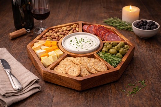 Round Snack Tray CNC File | Wooden Serving Tray (digital Download) - Etsy