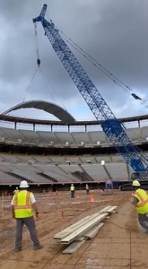 195K views · 192 reactions | Crane Collapses During Stadium...