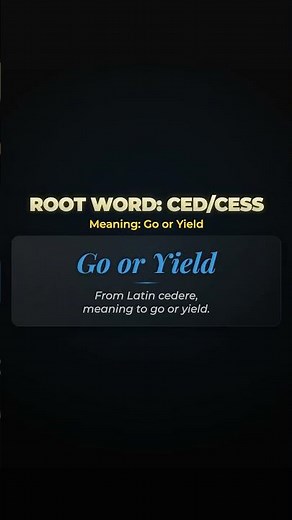 Root Word: CESS - Let it Go! 🚦