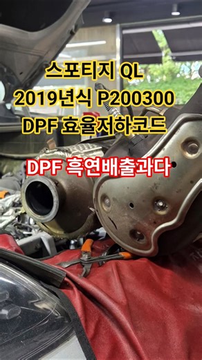 스포티지 QL 2019년식 P200300 DPF효율저하코드