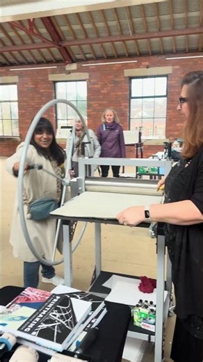 ✨ Live Photogravure Printing! ✨\n\nHere’s the brilliant Amanda Radley inking up a four-plate photograv