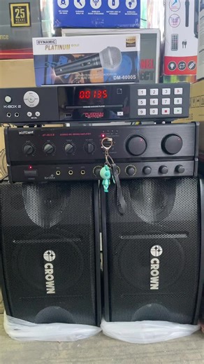 Platinum Karaoke Set with AV-302 Bluetooth Amplifier and CROWN BF-803 Speaker