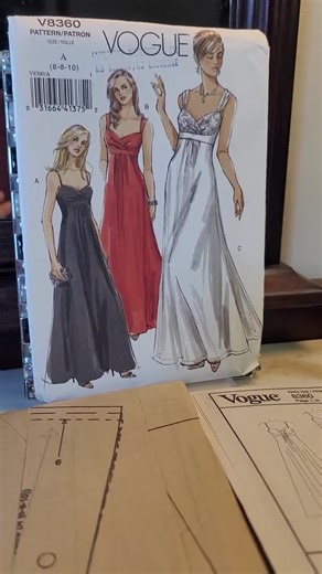 2000s formal gown pattern – Vogue V8360, Size 6-8-10 UNCUT
