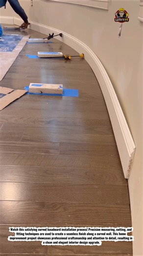 Amazing Curved Baseboard Installation | Perfect Finish on a Curved Wall #Woodworking