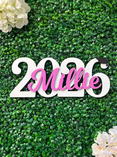 Senior 2026 Graduation Name Sign, Custom Wooden Centerpiece