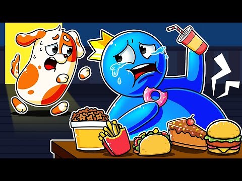 RAINBOW FRIENDS, But BLUE FAT for EATS too much AT NIGHT?! | Rainbow Friends 3 Animation
