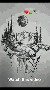 "Nature's beauty in every stroke! 🏔️✨"​#Art #Nature #Drawing #Sketch #Creative #Waterfall #Shorts
