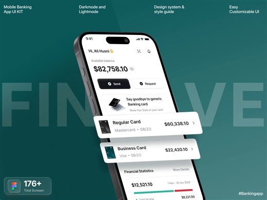 Mobile Banking App UI Kit - Finsave 💰