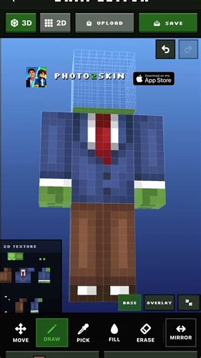 PEPE 3D Minecraft Skin Photo2Skin Editor