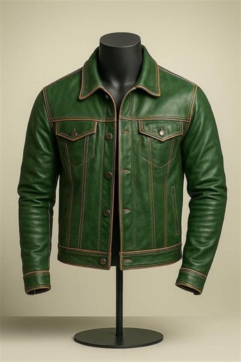 Men’s Vintage Style Lambskin Leather Trucker Jacket – Handmade Slim Fit - Etsy