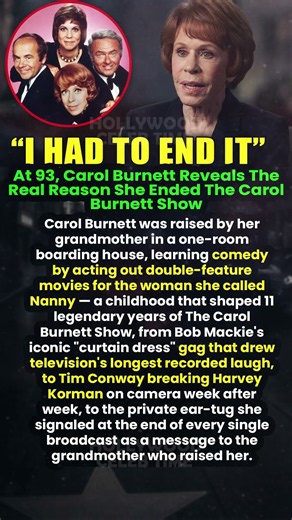 At 93, Carol Burnett Reveals The Real Reason She Ended The Carol Burnett Show #shorts