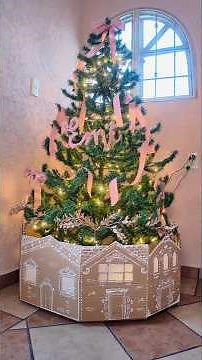 This is how I made a Christmas tree skirt 🎄✨ | DIY with recycled cardboard