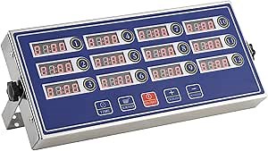 Restaurant Digital Kitchen Timer | 12-Channel | Led Loudly | 12-Group Food Timer | Independent Count Down | Stainless Steel | for Pizza Coffee Fast Food Fries Cooking