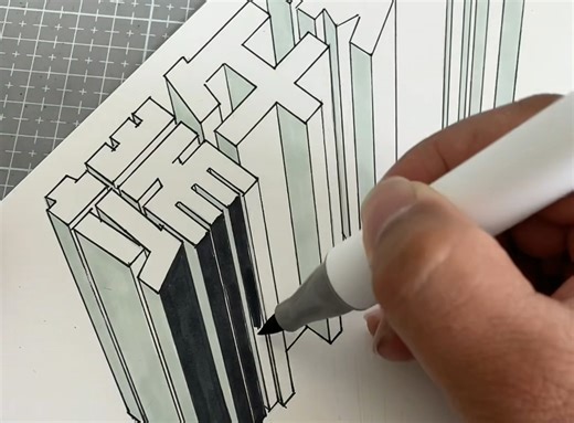 超详细3d立体字教程，喜欢的宝子们赶紧点赞收藏，一起讨论一下，为什么最后超出了纸面？