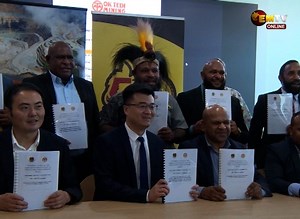 7.5K views · 241 reactions | Ok Tedi mining limited has signed a contract with China Railway today for major road works in the three districts of Western Province at a cost of K400million under the Mine’s Tax Credit scheme. | EMTV Online | Facebook