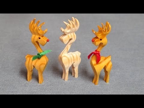 Christmas 3D Reindeer Ornament - Compound Cuts on the Scroll Saw