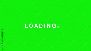Motion graphic loading sign text with green background. Perfect for clip video elements.
