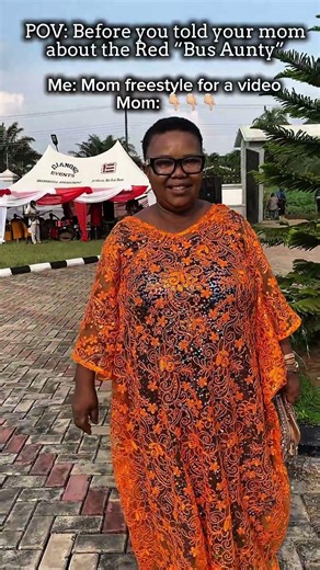 Red "BUS Aunty" the influencer. Successfully influenced my mom to be out of her shadows. #mom