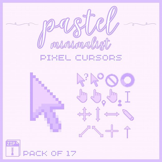 Purple Pastel Mouse Cursors - Full Aesthetic Pack of All 17 States - Etsy