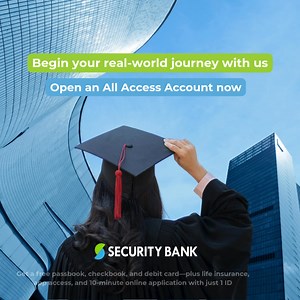 980K views · 147 reactions | Start your adulting journey with a Security Bank All Access Account. Get FREE life insurance of up to PHP3M when you deposit and maintain at least PHP25,000.  Open an account now with just one (1) valid primary ID. Security Bank Corporation is regulated by Bangko Sentral ng Pilipinas https://www.bsp.gov.ph | Security Bank | Facebook