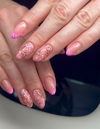 The first gingerbread men of the year! 🩷🍭✨ | Katrina’s Nail Bar