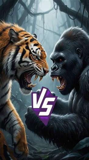 Gorilla vs Tiger Who Wins This Deadly Animal Battle #GorillaVsTiger #AnimalBattle #WildlifeShorts