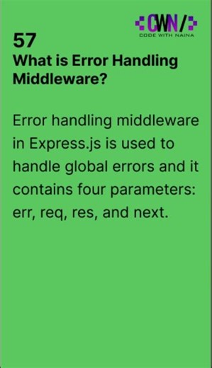 What is Error Handling Middleware?
